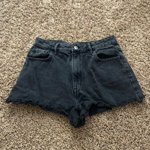 Pacsun black high rise festival jean shorts